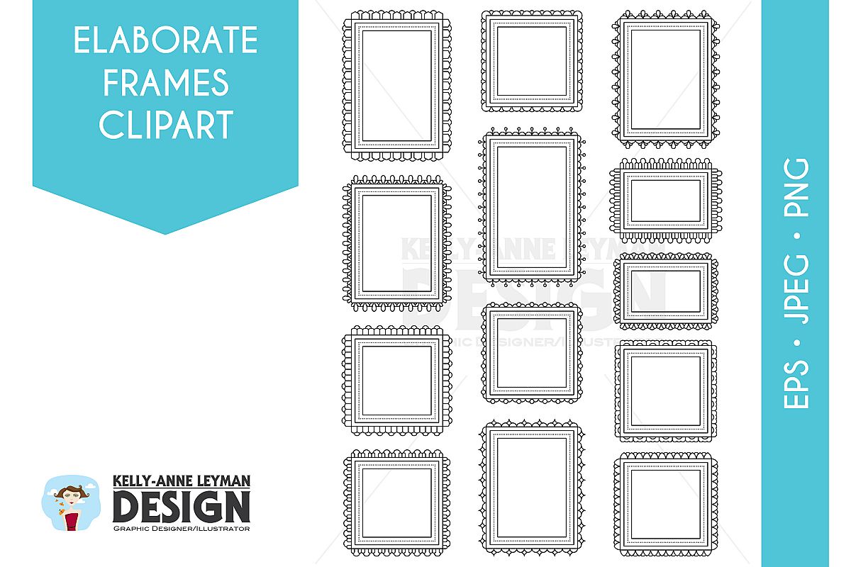 Digital Frames Clipart, Digital Labels Clip art set example image 1