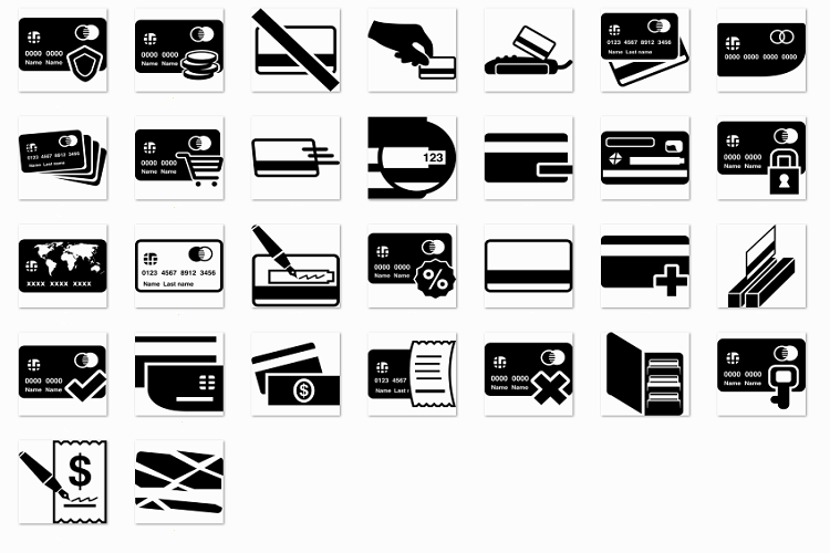 Credit card glyph example image 1