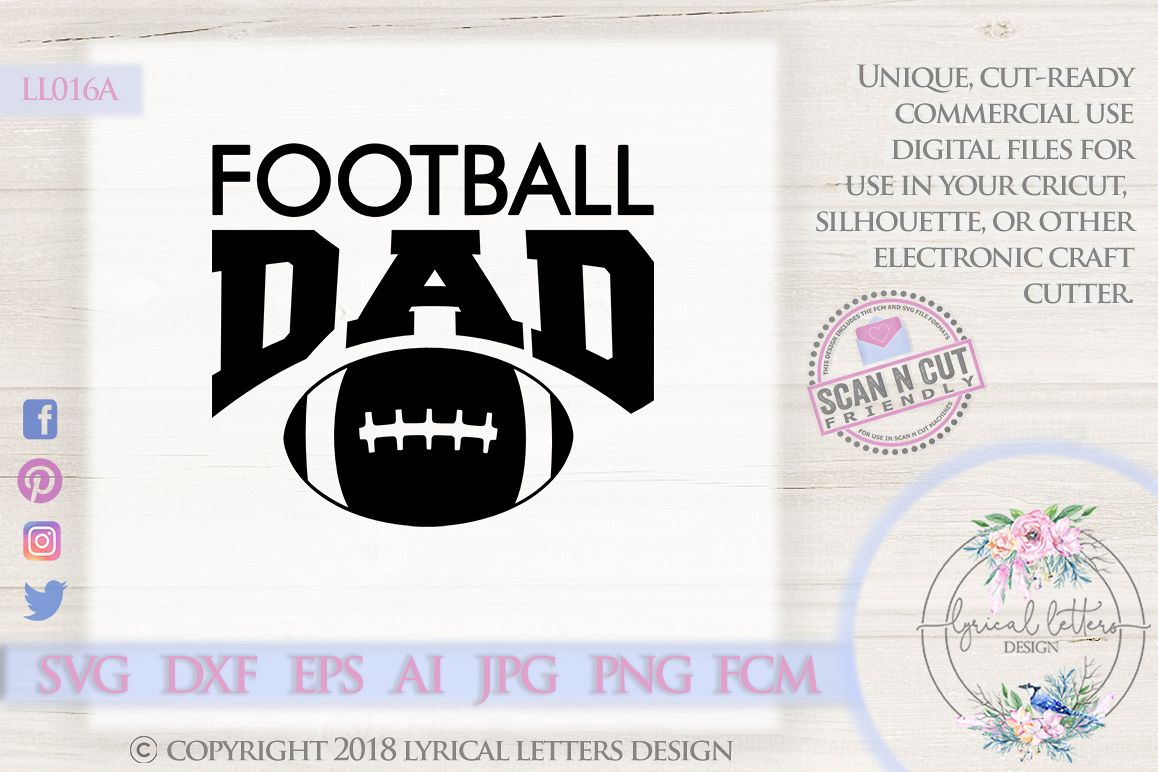 Football Dad Sports SVG DXF Cut File LL016A example image 1