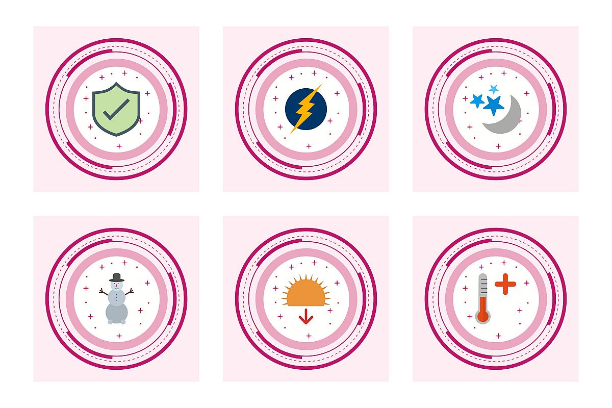 Set Of Weather And Season Icons example image 1
