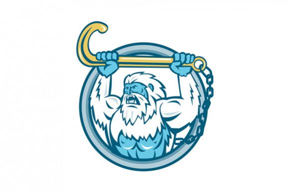 Yeti Lifting J Hook Circle Retro example image 1