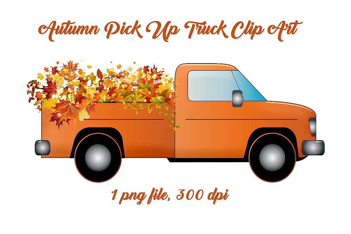 Autumn Pick Up Truck Clip Art