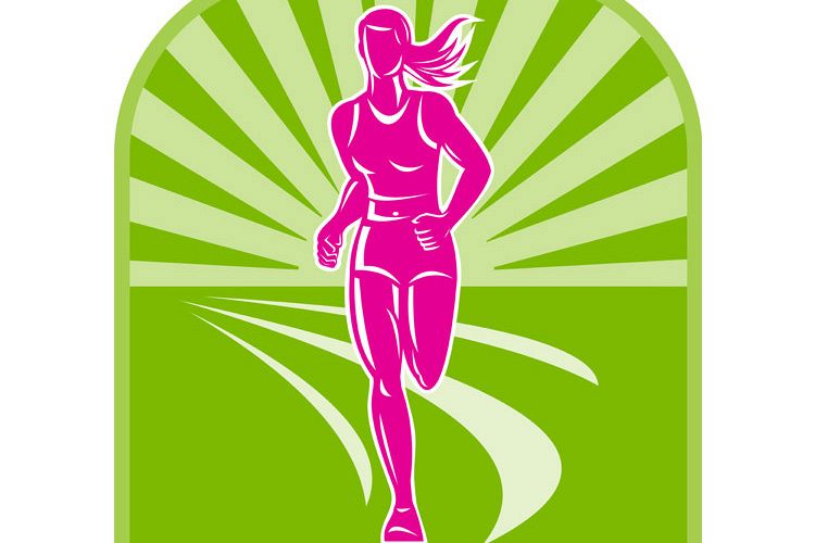 female marathon runner front view example image 1