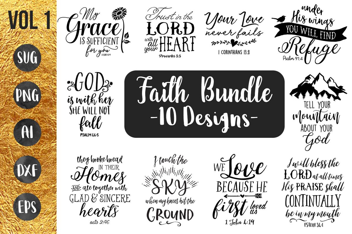 Download FAITH BUNDLE - 10 designs - svg cut files cricut ...