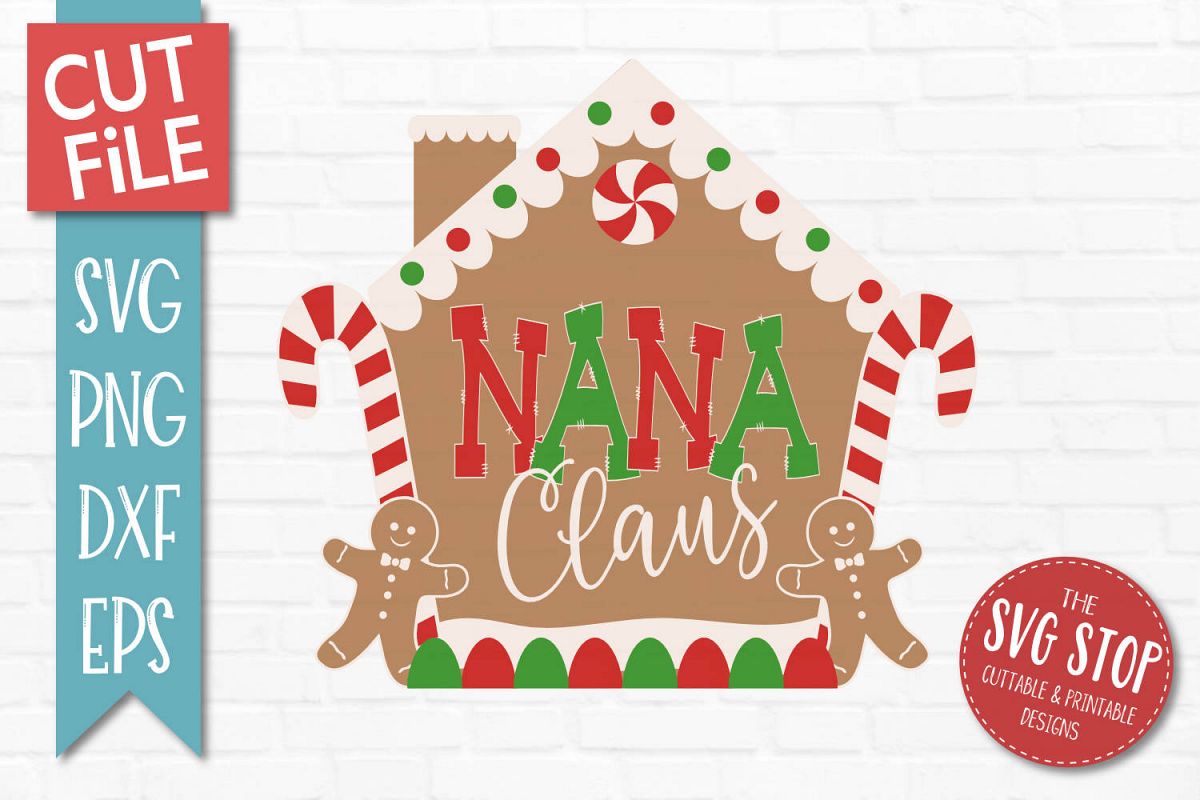 Nana Claus Gingerbread Christmas SVG, PNG, DXF, EPS example image 1