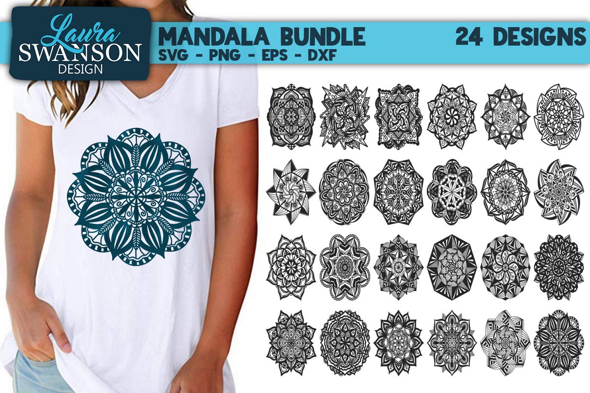 Mandala Bundle SVG, PNG, EPS, DXF example image 1