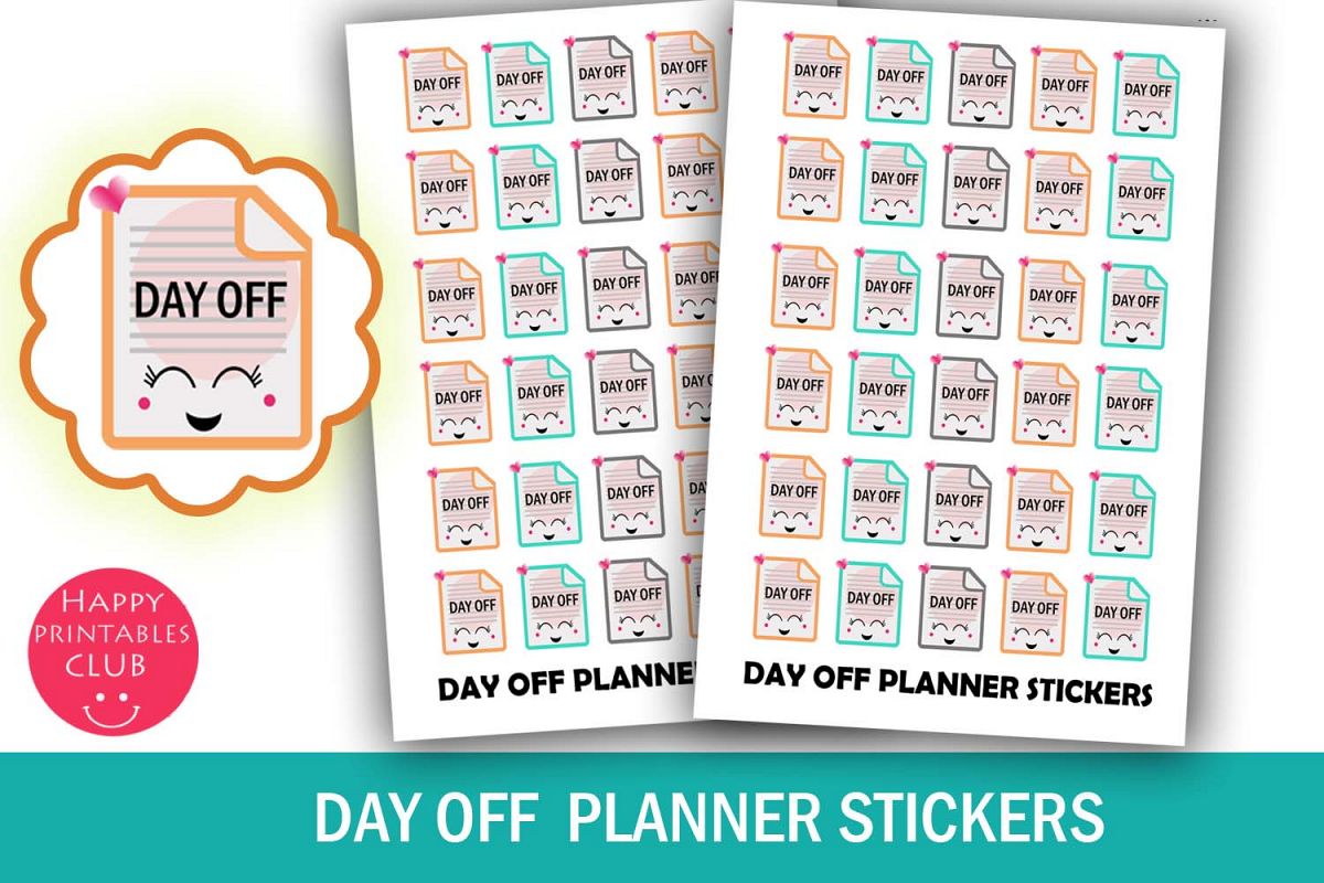 day-off-planner-stickers-day-off-reminder-stickers-kawaii