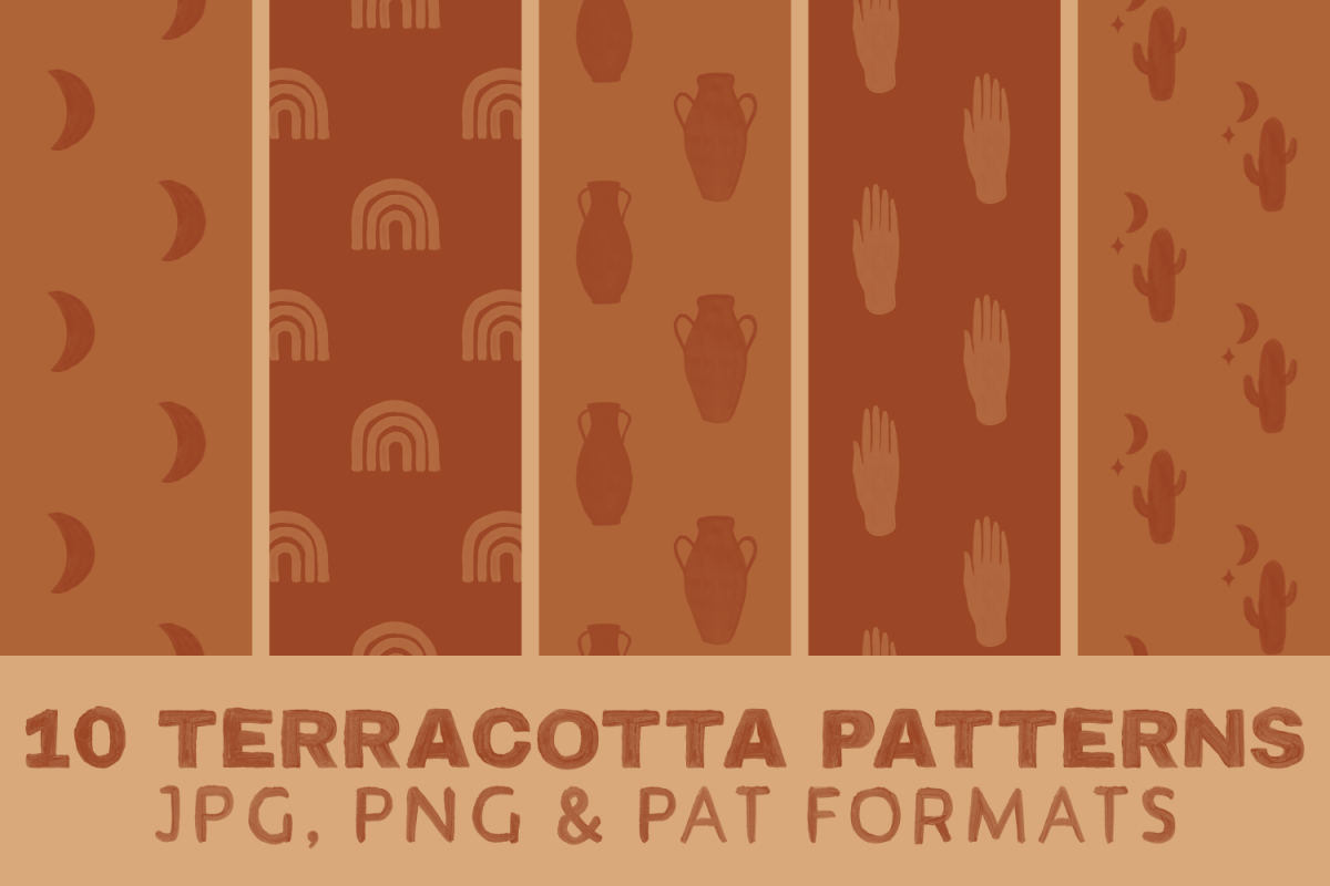 Terracotta Boho Digital Paper - Seamless Pattern Mystic example image 1