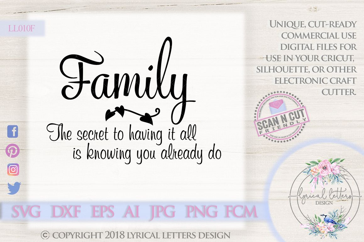 Family Secret Quote SVG DXF FCM LL010F example image 1