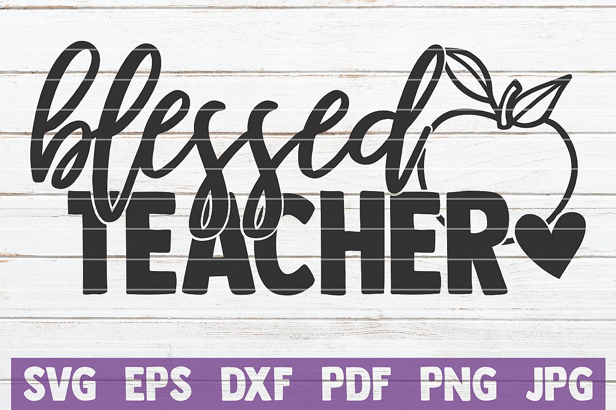 Blessed Teacher SVG Cut File | commercial use example image 1