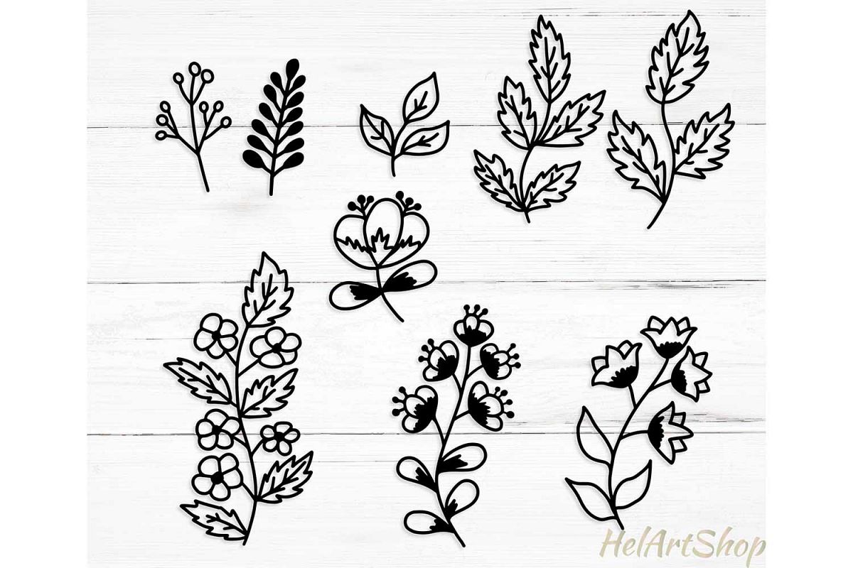 Set of leaves. Svg design example image 1
