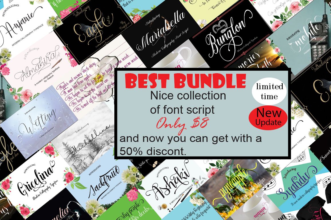 Best Bundle nice collection of font script example image