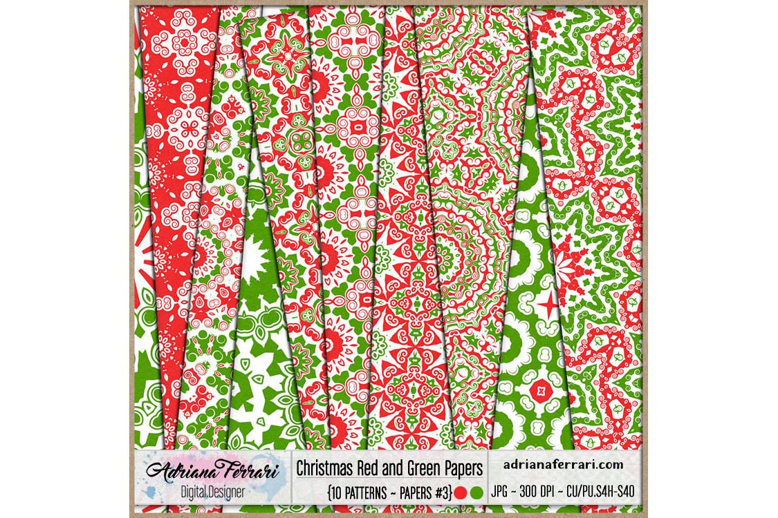 Christmas Red and Green Papers 3 example image 1