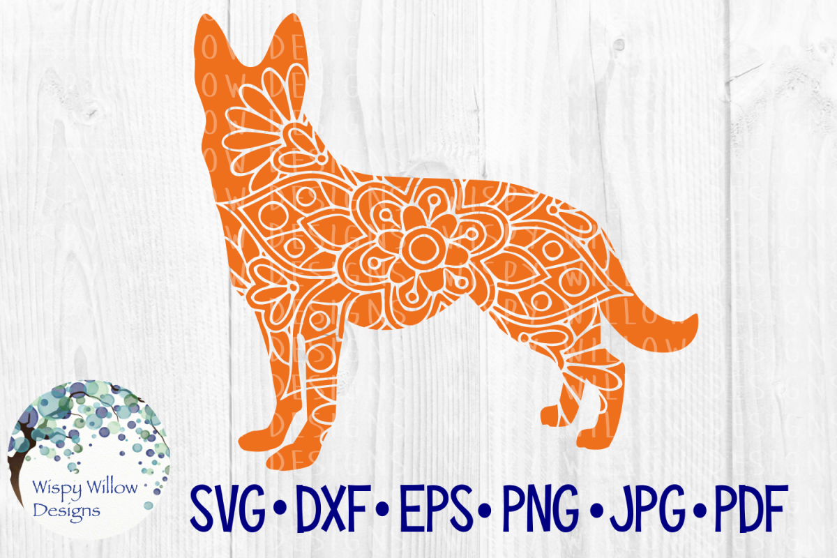 Download German Shepherd, Big Dog Mandala, Animal Mandala Cut File