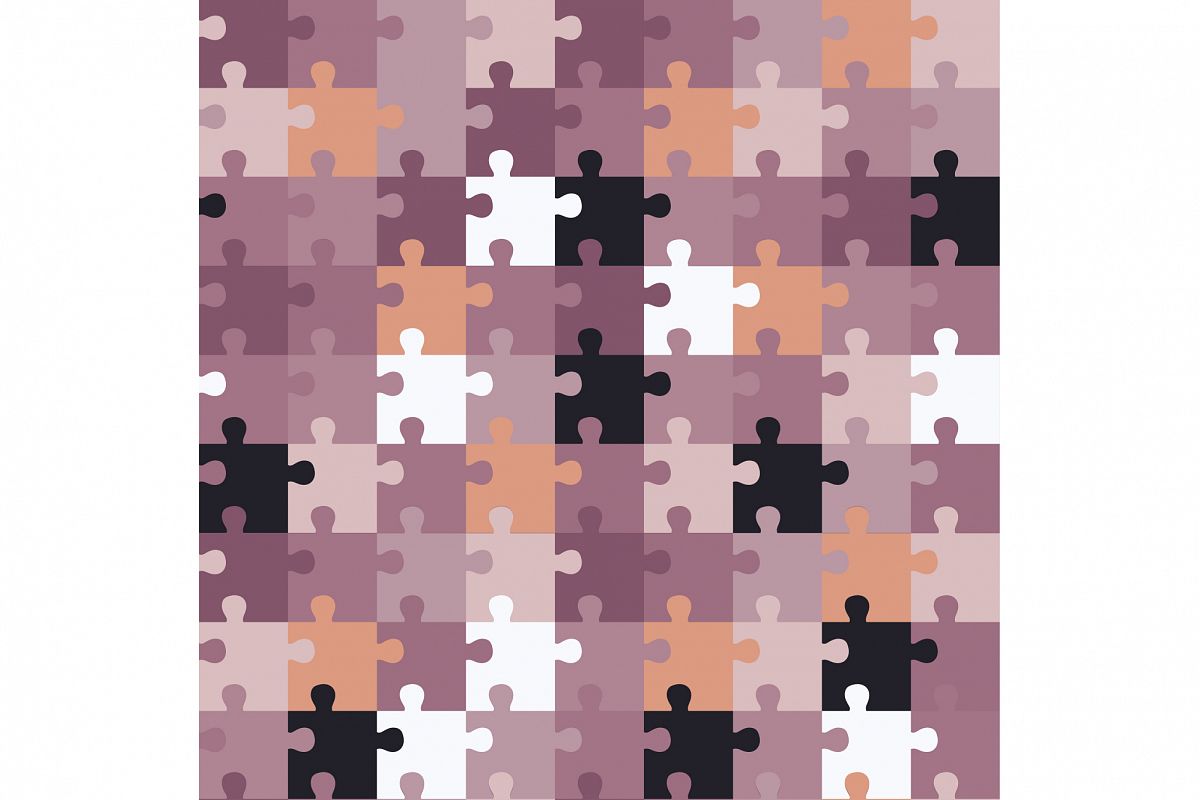 Seamless decorative vector background with puzzles. Print. Repeating background. Cloth design, wallpaper. example image 1