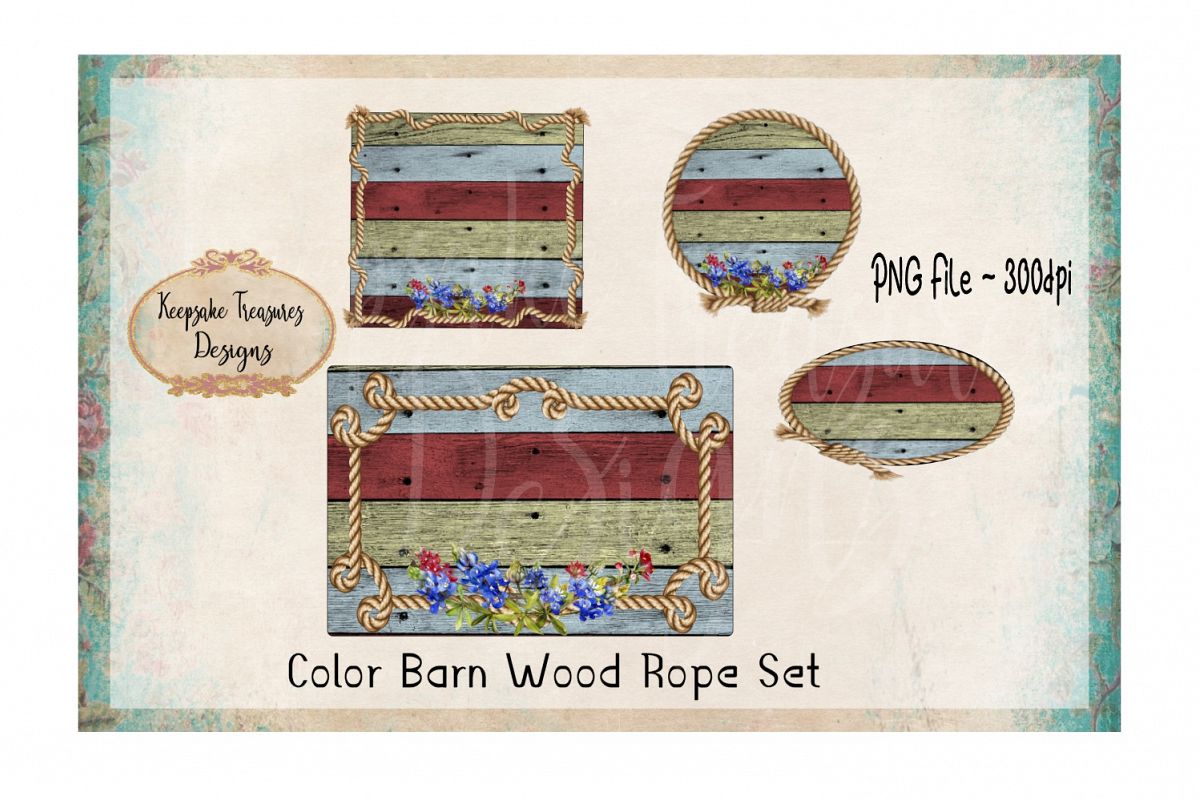 Background Splashes, Color Barn Wood Rope, Set of 4 example image 1