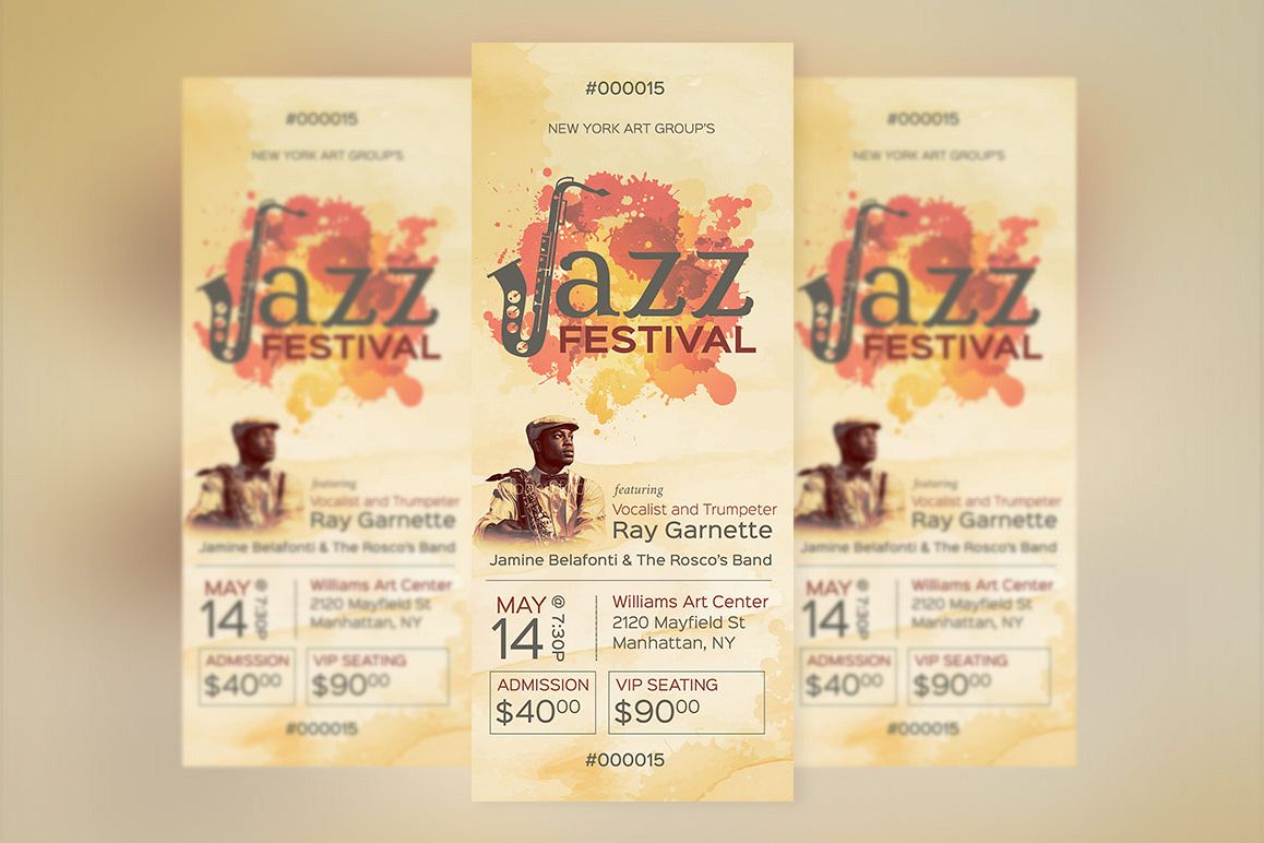 Jazz Event Ticket Template example image 1