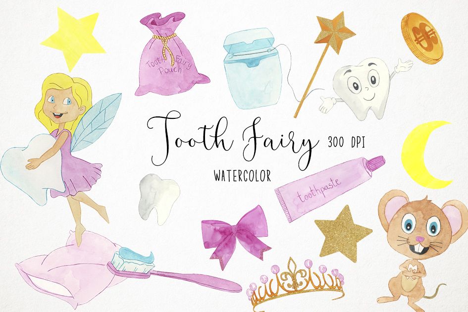 Tooth Fairy Clipart, Teeth Clipart, Tooth Fairy Clip Art example image 1