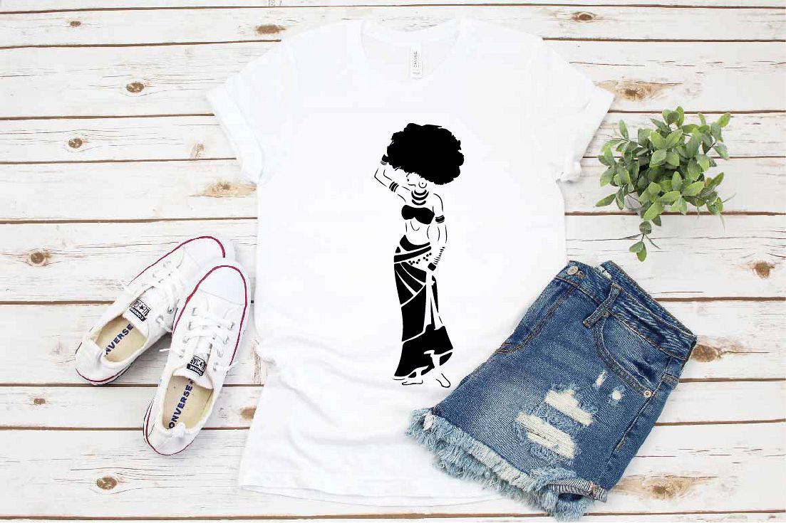 Black woman Nubian Princess black woman clipar Melanin svg example image 1