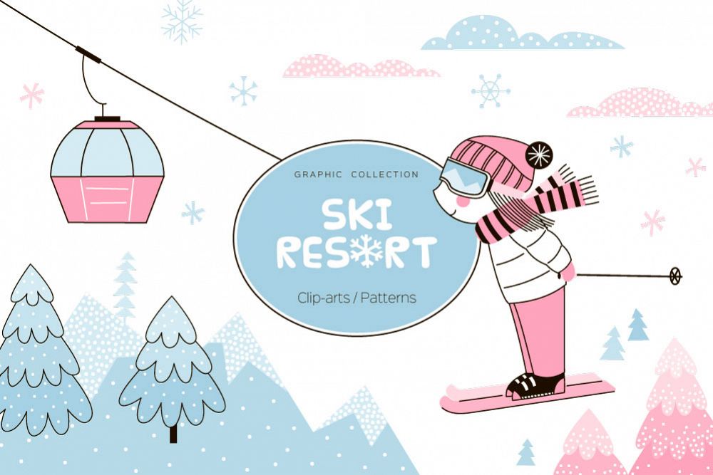 Ski Resort graphic set example image 1
