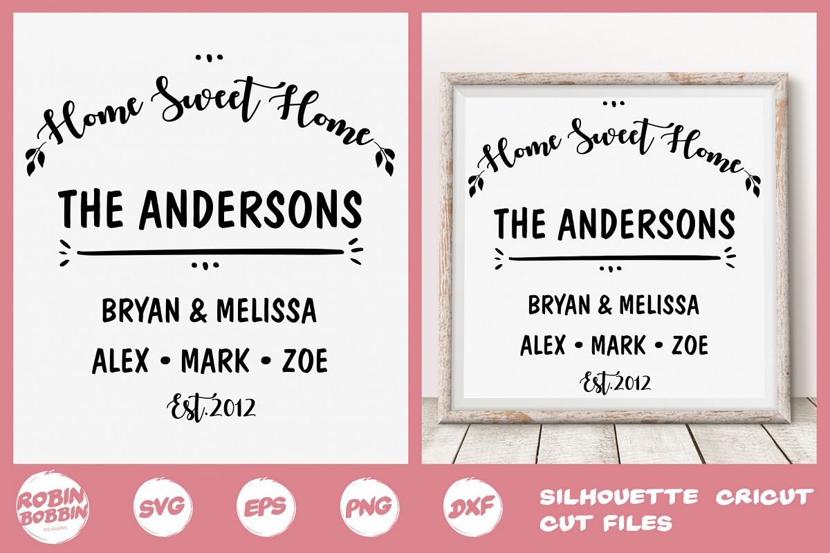 Family SVG, Newlyweds SVG, Family Tree svg, Home Sweet Home example image 1