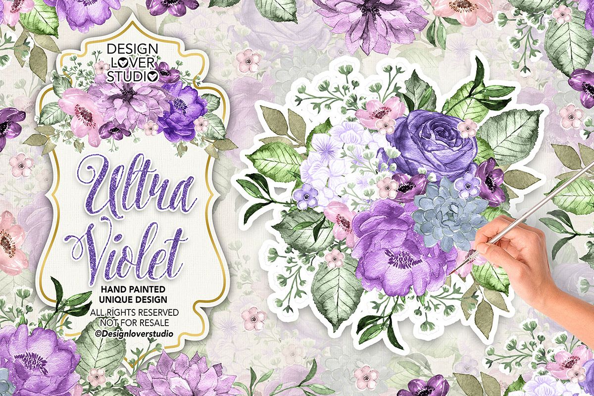 Ultra Violet watercolor design example image 1