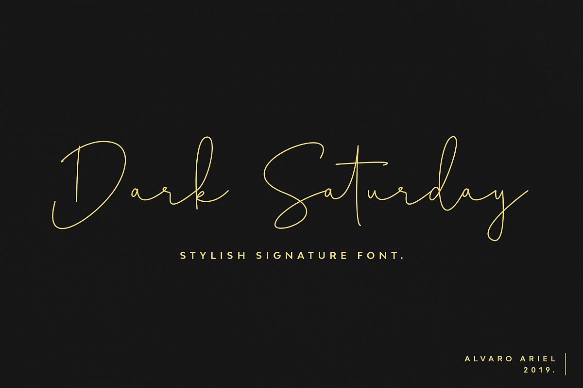 Dark Saturday | Stylish Signature Font example image 1