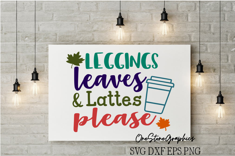 Leggings leaves and lattes example image 1