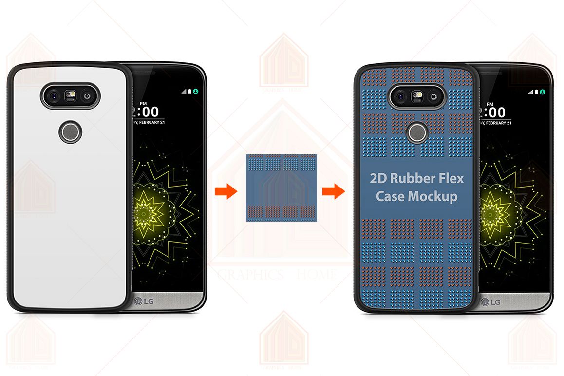 LG G5 2d RubberFlex Case Design Mockup Back-Front example image 1