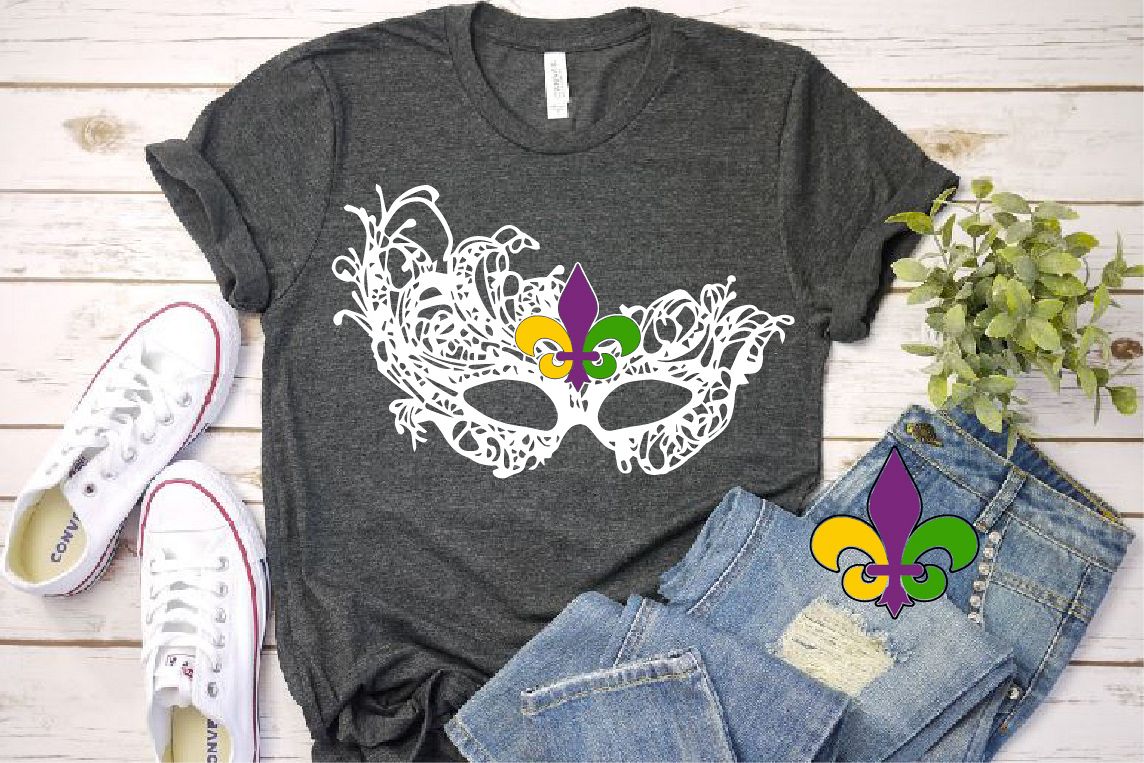 Mask Mardi Gras SVG Louisiana Fat Tuesday 1255S example image 1