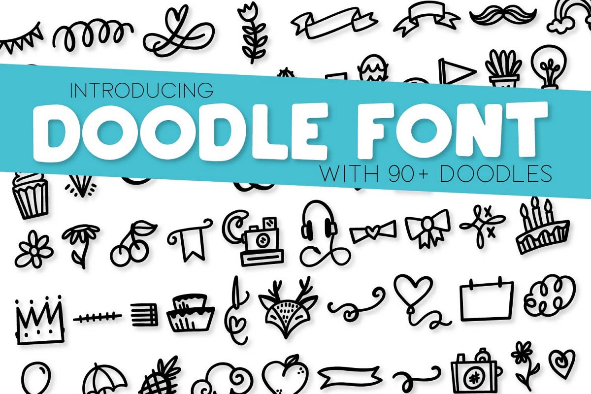 Doodle Font - With over 90 Dingbats! example image 1