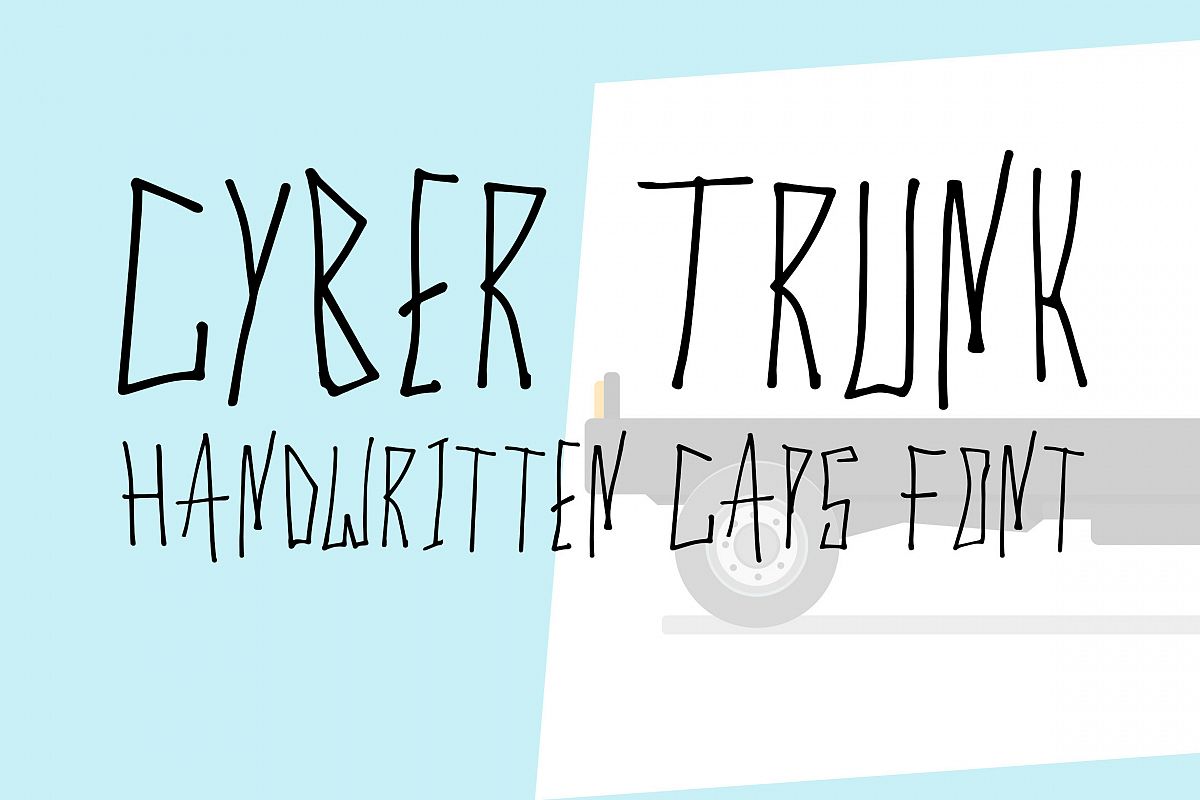 Cyber Trunk - Handwritten Caps Font example image 1