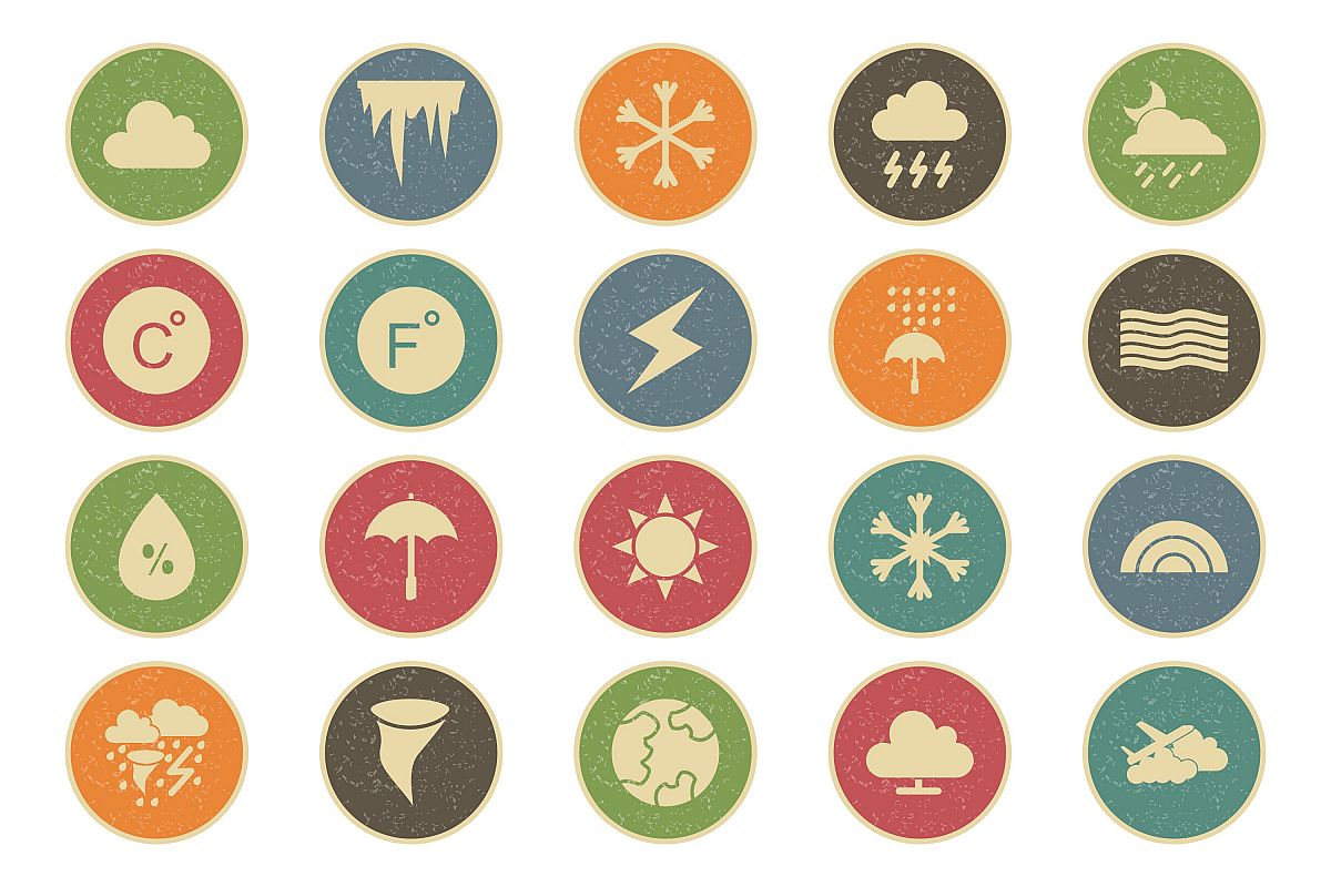 Set Of Weather And Season Icons example image 1