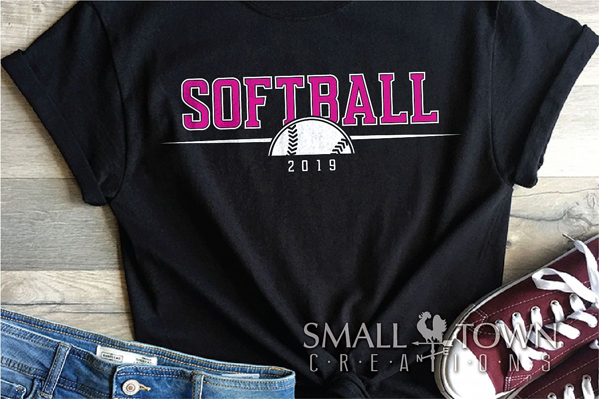 Softball Logo, Ball, Team, Sport, PRINT, CUT & DESIGN example image 1