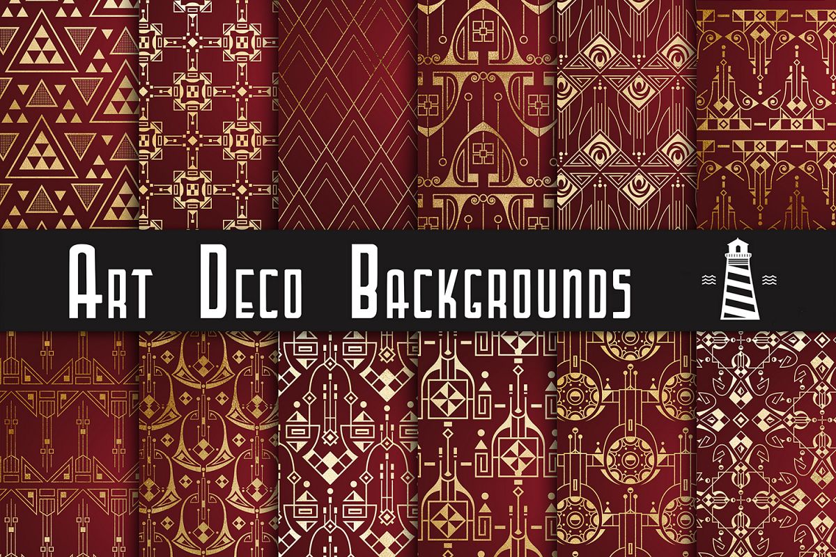 Gold Art Deco Backgrounds example image 1