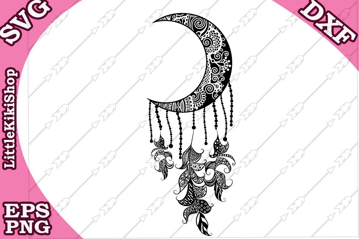 Download Zentagle Moon Svg, Mandala moon Svg, Mandala Feathers Svg ...