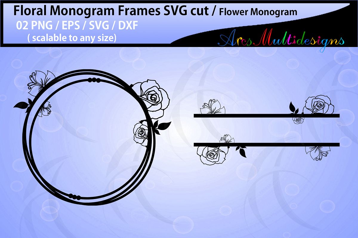 Floral Frames svg / Floral monogram frames / circle frames example image 1
