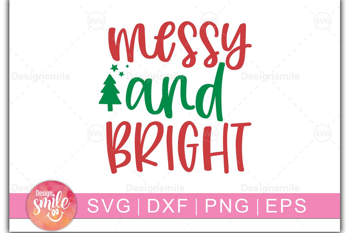 Merry and Bright SVG DXF PNG EPS Cutting Files example image 1