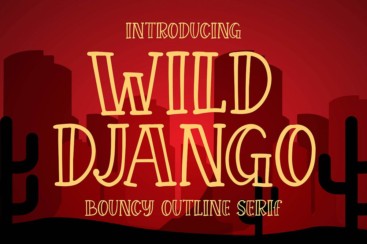 Wild Django - Bouncy Outline Serif example image 1