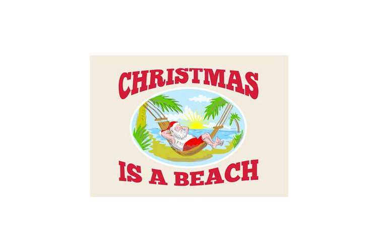 Santa Claus Father Christmas Beach Relaxing example image 1