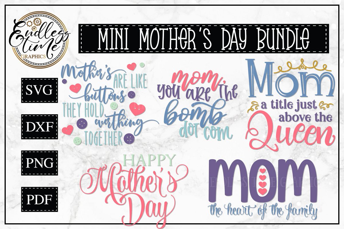 Mini Mother's Day Bundle - 5 Mother's Day Designs example image 1