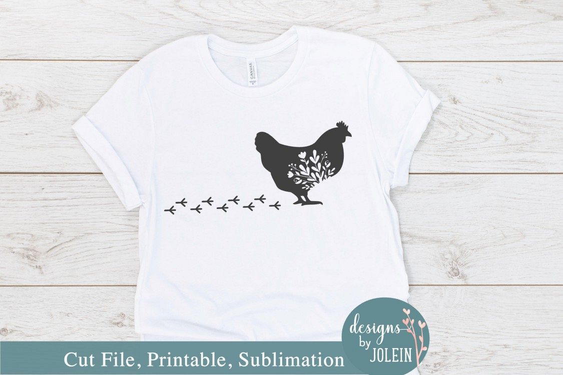 Download Walking Floral Chicken SVG, Sublimation, Farmhouse (518598 ...