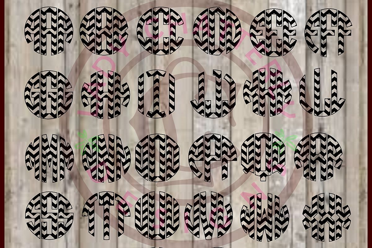 LC048 Circle Chevron Alphabet example image 1