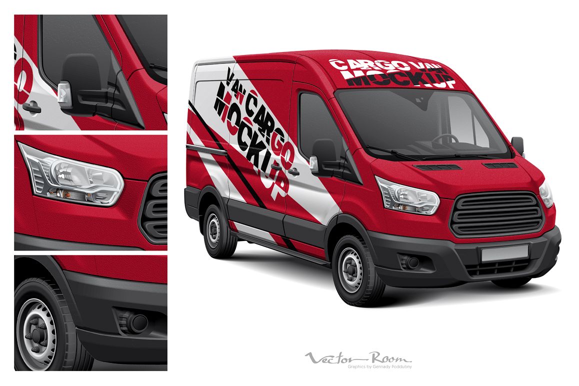 Cargo Van Mockup (52329) | Mock Ups | Design Bundles