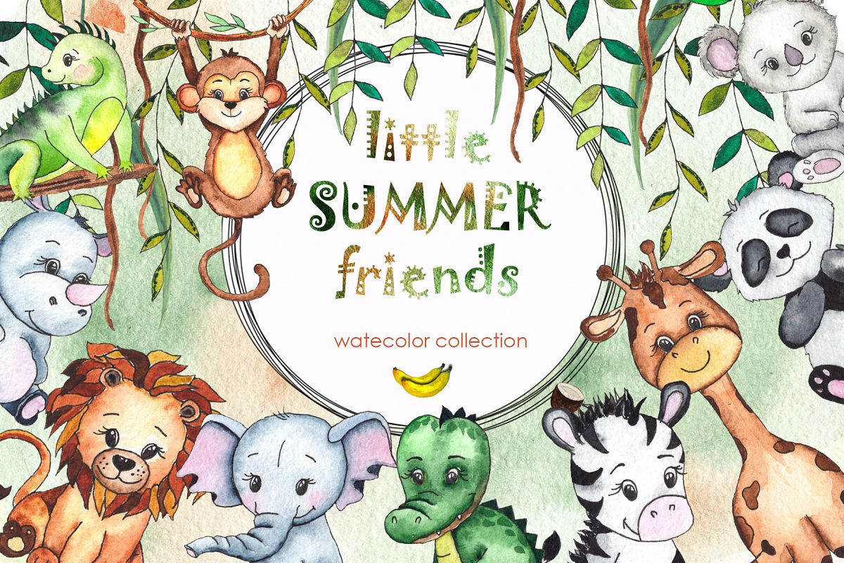Watercolor childrens collection example image 1