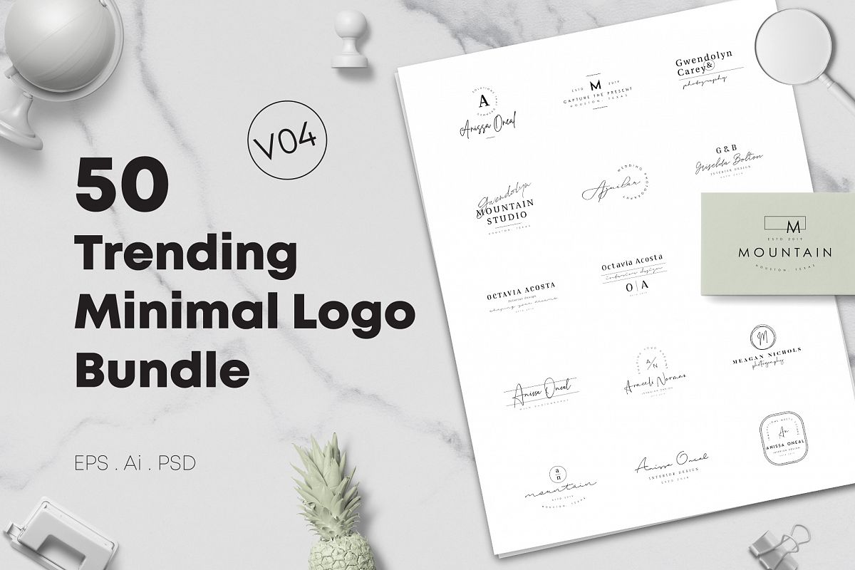 50 Trending Minimal Logo Bundle V04 example image 1