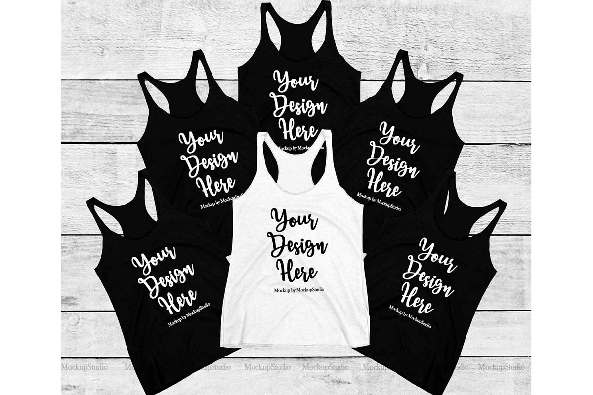 Bachelorette Group Bride Squad Bridesmaid Tank Top Mockup example image 1
