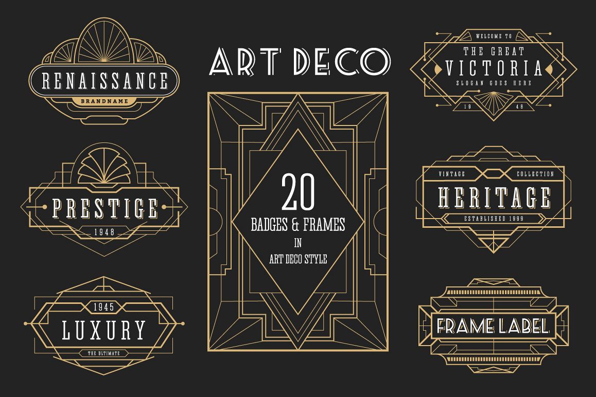 30 Line Art Badge & Frame Label example image 1
