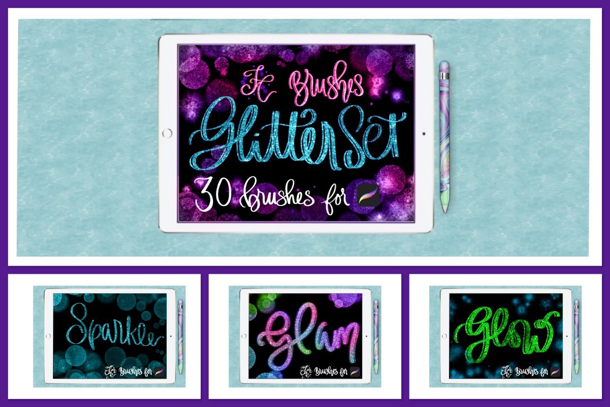 FC-glitter set 1 brushes for PROCREATE example image 1