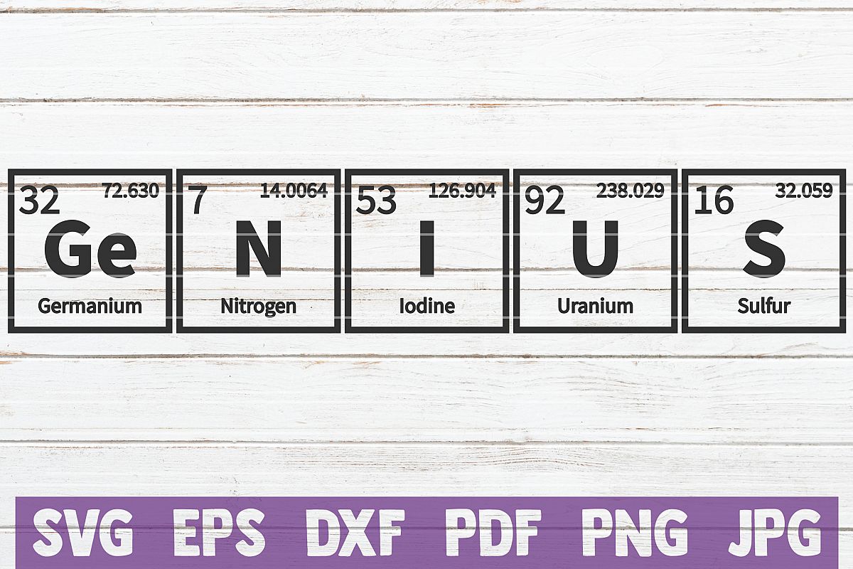 Genius Periodic Table SVG Cut File | commercial use example image 1